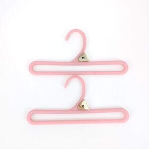 TWO Pink DOG CAT PET Clothing Coat Hangers - Size M - GUC